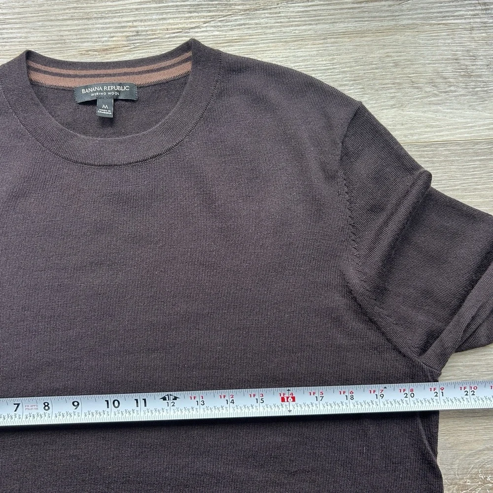 Banana Republic Medium Chocolate Brown Merino Wool Crew Neck Sweater